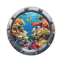 Magideal - Calcomanías De Pared De Paisaje Bajo El Mar, Pegatinas De Pared Del Mundo Submarino 3D, Decoración Del Hogar, Pegatina De Pared De Animal En El Océano