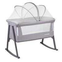 Cuna Moisés Balancín Con Mosquitero Gris Bebesit