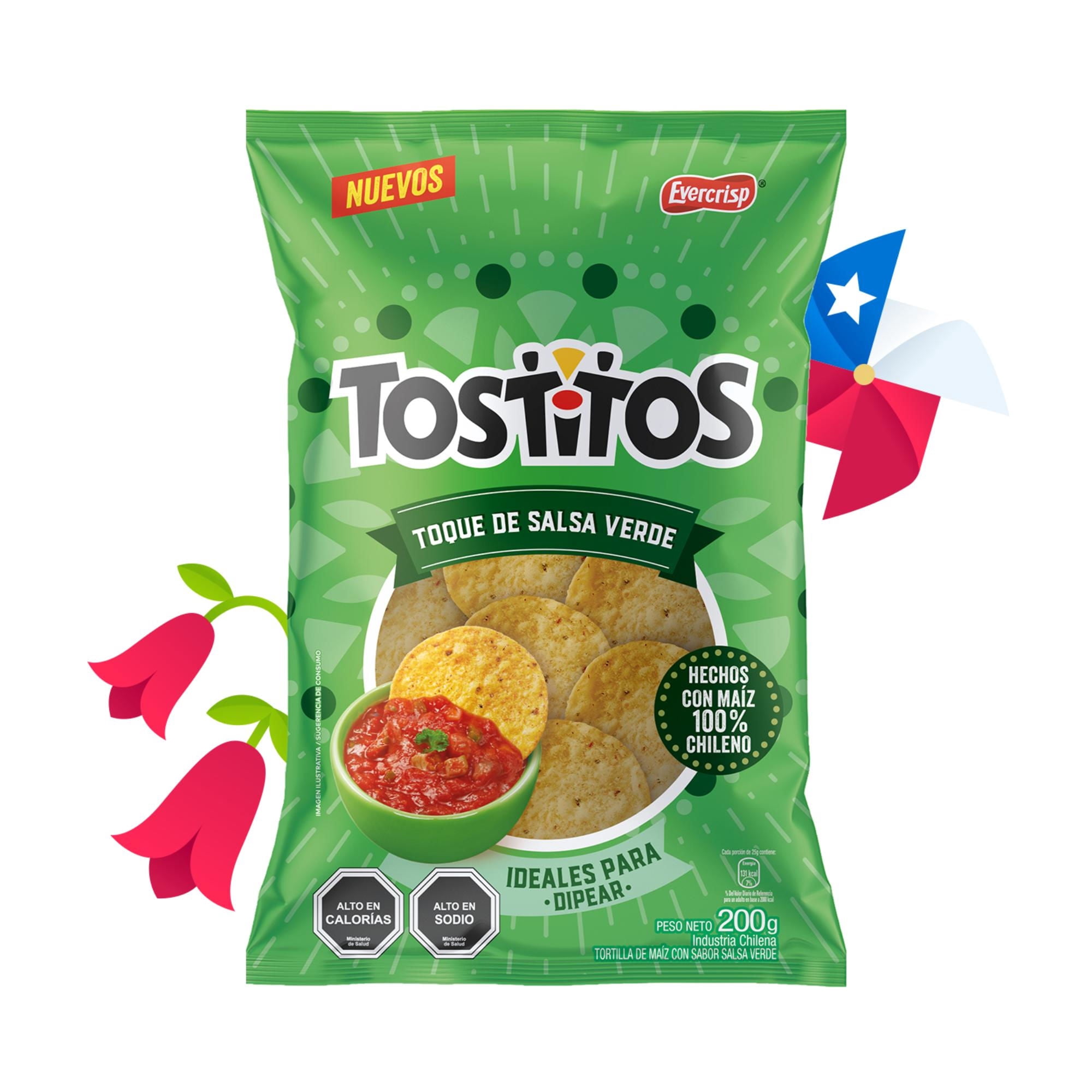 Tortillas De Maíz Tostitos Sabor A Salsa Verde 200 g Evercrisp