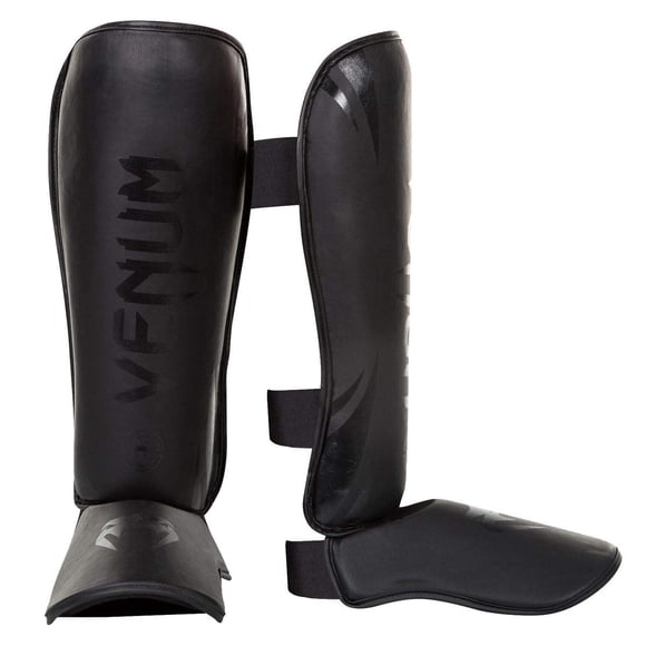Espinillera Venum Challenger Standup Negro/Negro Skintex