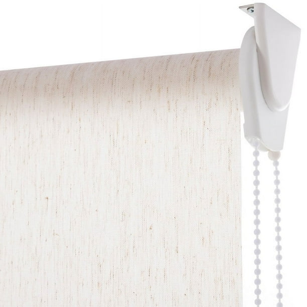 Cortina Roller Lino Traslúcida, Alto Ajustable máximo de 170 cm x Ancho a Elección para Sala, Living, Oficina o Escritorio (125 cm de Ancho x 170 cm de Alto)
