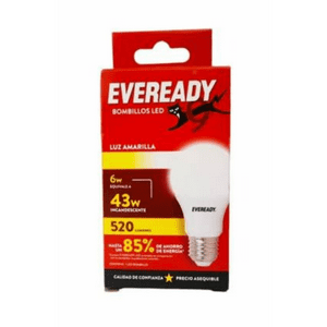 Eveready - Pack Ampolletas Led 43W Luz Amarilla 10 Unidades Ev6A520A-A