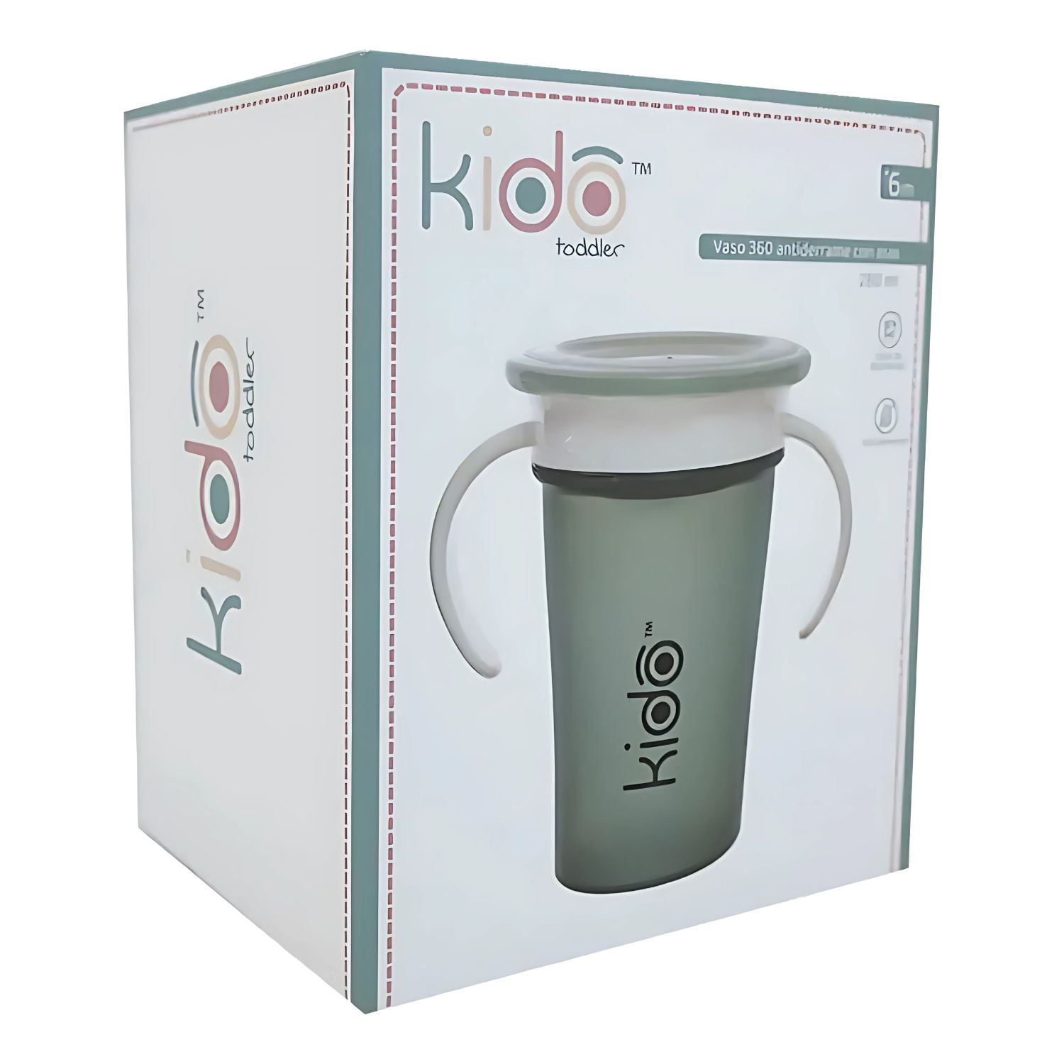 Vaso Antiderrame Toddler 360 Para Niños Color Verde Kido - Ps