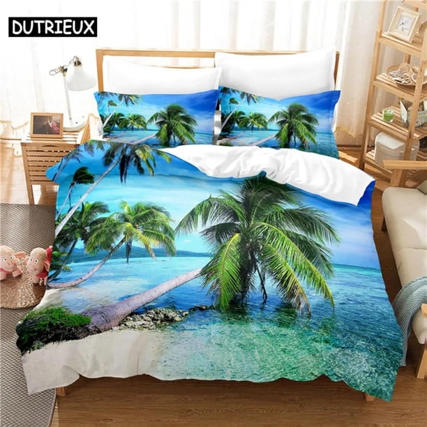 Beautiful Seaside Bedding Set Duvet Cover Set Bedding Digital Printing Bed Linen Bedding Set Fashion Design