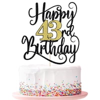 Decoración De Tarta Ruscalin Para Fiesta De Cumpleaños Número 43 De Ruscalin