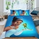thumbnail image 2 of Tiana: La Princesa y el Sapo Conjunto de sábanas temático, trío de piezas, cómodo y amigable con la piel, diseño único, regalo de decoración para el hogar para familiares, amigos y fans,135cm *200cm, 2 of 6