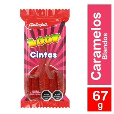 Caramelos Blandos Loop Cintas Frutilla 67 G Ambrosoli