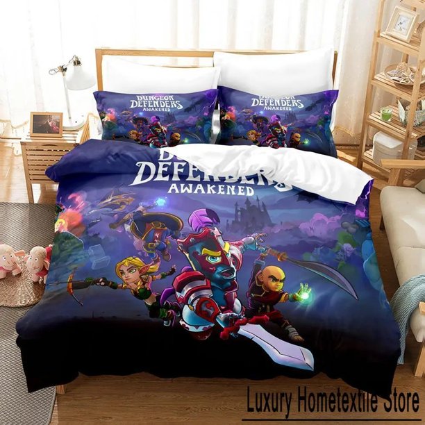 Game Dungeon Defenders Bedding Set Cartoon Anime three-piece set Adult Kid Bedroom Duvet cover Sets 3D Print anime home textile