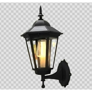 Casa Pagoda - Farol Solar Pared Retro Luz Cálida Para Exterior Color Negro