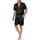 thumbnail image 2 of INSPIRE CHIC Conjuntos de Pijama para Hombre Manga Corta Ropa de Dormir Parte Superior y Pantalones Ropa de Casa Negro S, 2 of 5