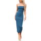 thumbnail image 2 of INSPIRE CHIC Vestidos de tubo para mujeres de cintura alta sin tirantes casuales de trabajo maxi largo ajustado XL Azul Lago, 2 of 6