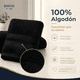 thumbnail image 3 of Juego 4 toalla bano algodon manos toallon cuerpo 400gr Negro, 3 of 3