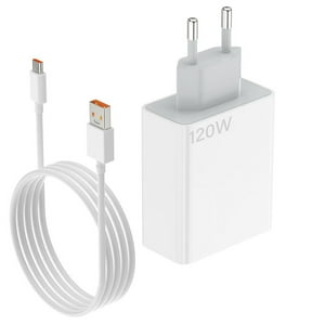 Genérico - Cargador Completo 120W Usb-A Blanco Carga Rapida Lau