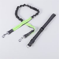 Xusx111 - Correa De Cintura Manos Libres Para Perros Caminando, Corriendo Y Senderismo, Cinturón Ajustable Con Doble Mango, Diseño Reflectante De Bungee Para Perros Grandes Y Medianos (Verde 2,5 Cm *