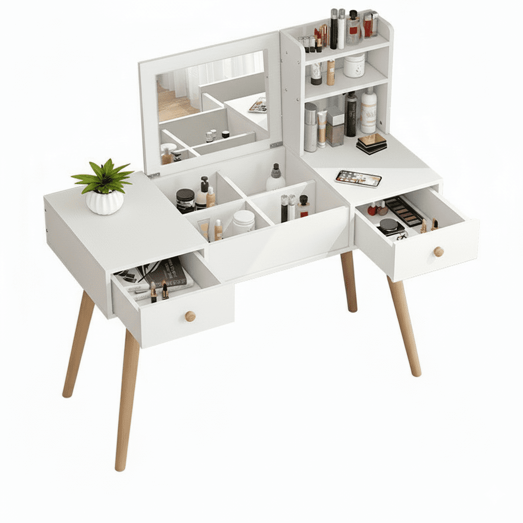 Space Home - Escritorio Tocador Magic Color Blanco 2 Cajones