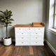 thumbnail image 1 of Cómoda Mudador de Madera 9 Cajones Mueble Cambiador Ergonómico - Blanco - 120x40x90 cm, 1 of 3