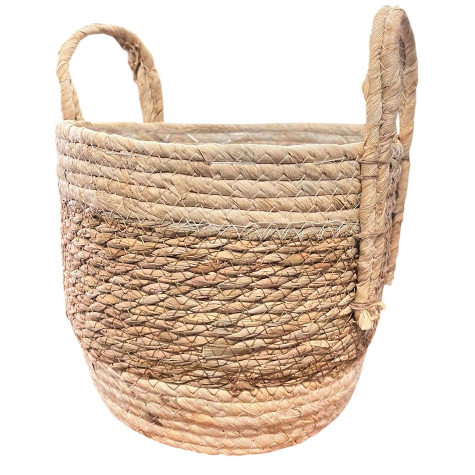 Oem - Macetero Cesto Canasto Maceta De Mimbre Con Asas Rustico