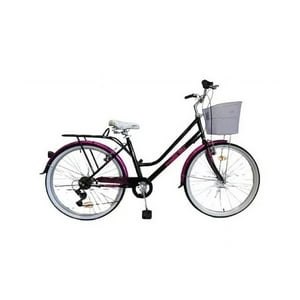 Powerbike - Bicicleta Paseo Aro 26 Negra/Fucsia