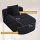 thumbnail image 3 of 67.5''Chaise Lounge Chair 46'' Wide Seat Indoor Corduroy Oversized Sleeper Sofa for Living Room Deep Seat Lounge and Two Soft Pillows Convertible Boneless Sofa Bed, Black,No Assembly Required, 3 of 3