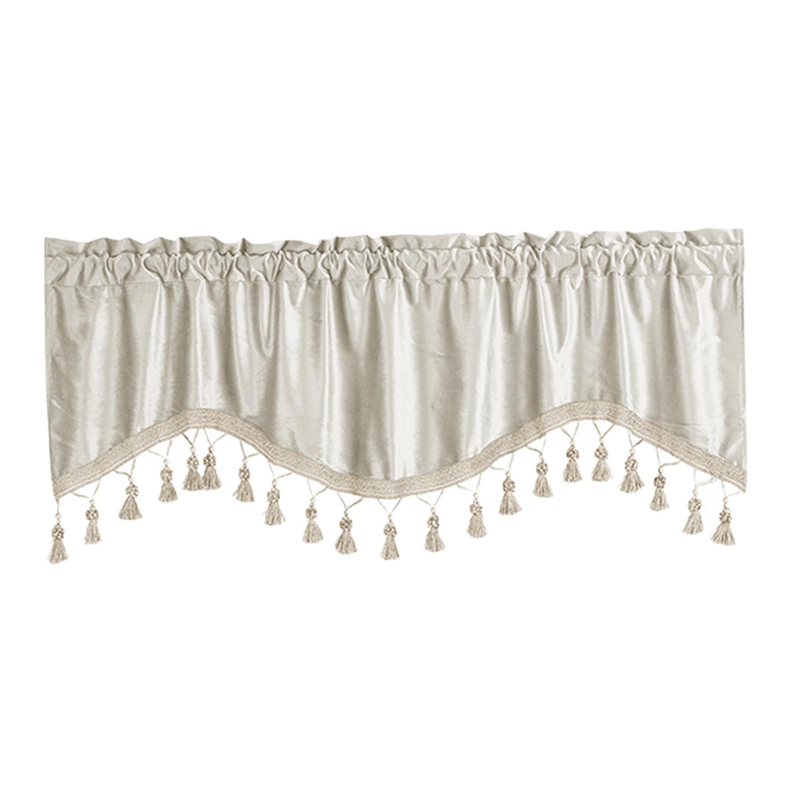 Magideal - Cortina De Ventana De Bolsillo Para Barra, Cortinas De Ventana Pequeña, Cenefa, Tratamientos De Ventana Pequeña Transpirable, Cortinas De Nivel Corto Beige