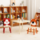 thumbnail image 2 of Kids Table and 2 Chairs Set, 3 Pieces Toddler Table and Chair Set, Wooden Activity Play Table Set (Bear&Tiger), 2 of 3