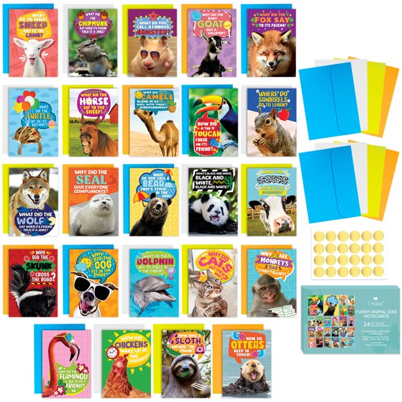 Tarjetas de Felicitación T MARIE 24 Tarjetas de Broma de Animales 11x16 cm