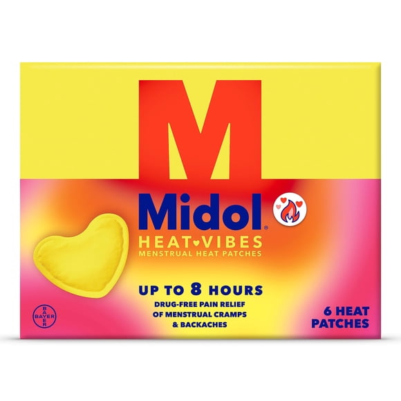 Parches Heat Parches Midol Heat Vibes para aliviar el dolor menstrual x6