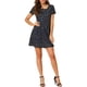 thumbnail image 1 of Vestido de Fiesta de Línea A con Estampado Cuadrado y Manga Corta para Mujer de INSPIRE CHIC L Azul-Estrellas, 1 of 8