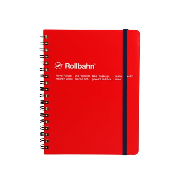 Cuaderno de notas Delfonics Rollbahn B6 con cuadrícula de 5 mm, 70 páginas, rojo