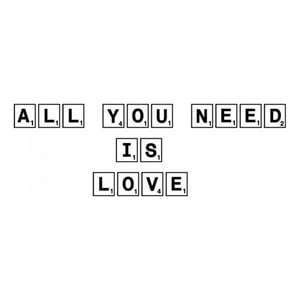 Rienda Libre Graphics - Decomural All You Need Is Love Scrabble Tile Ws-34243