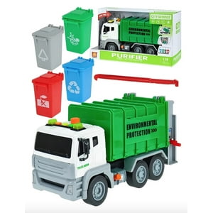 Atlas - Camión De Basura Con 2 Botes De Basura Con Luz Y Sonido