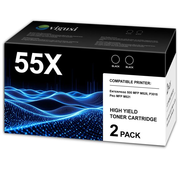 Cartucho de tóner VIGUSI 55X CE255X negro, paquete de 2
