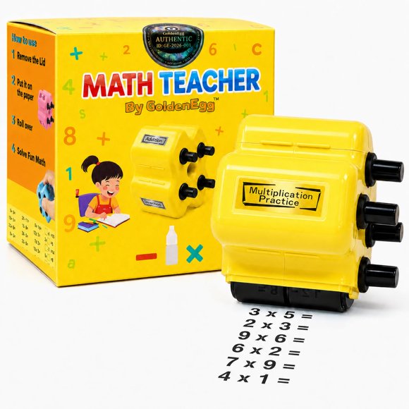 Sello rodante 4 en 1 Math Teacher de GoldenEgg para niños de 5‑9 años