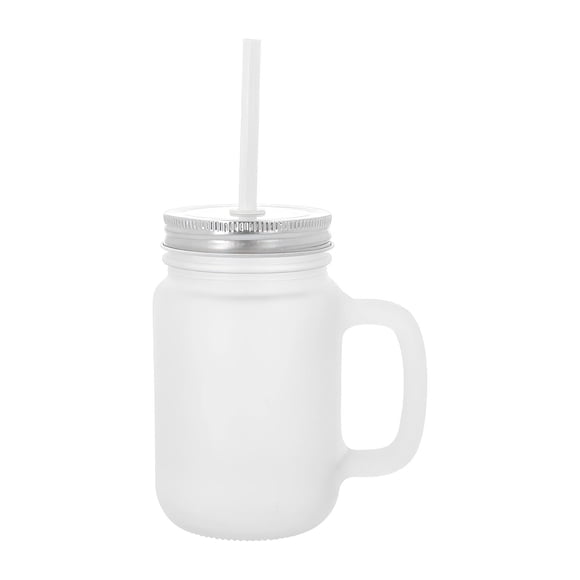 Jarro Shopero Mason Vidrio Con Bombilla 430ml Para Sublimar