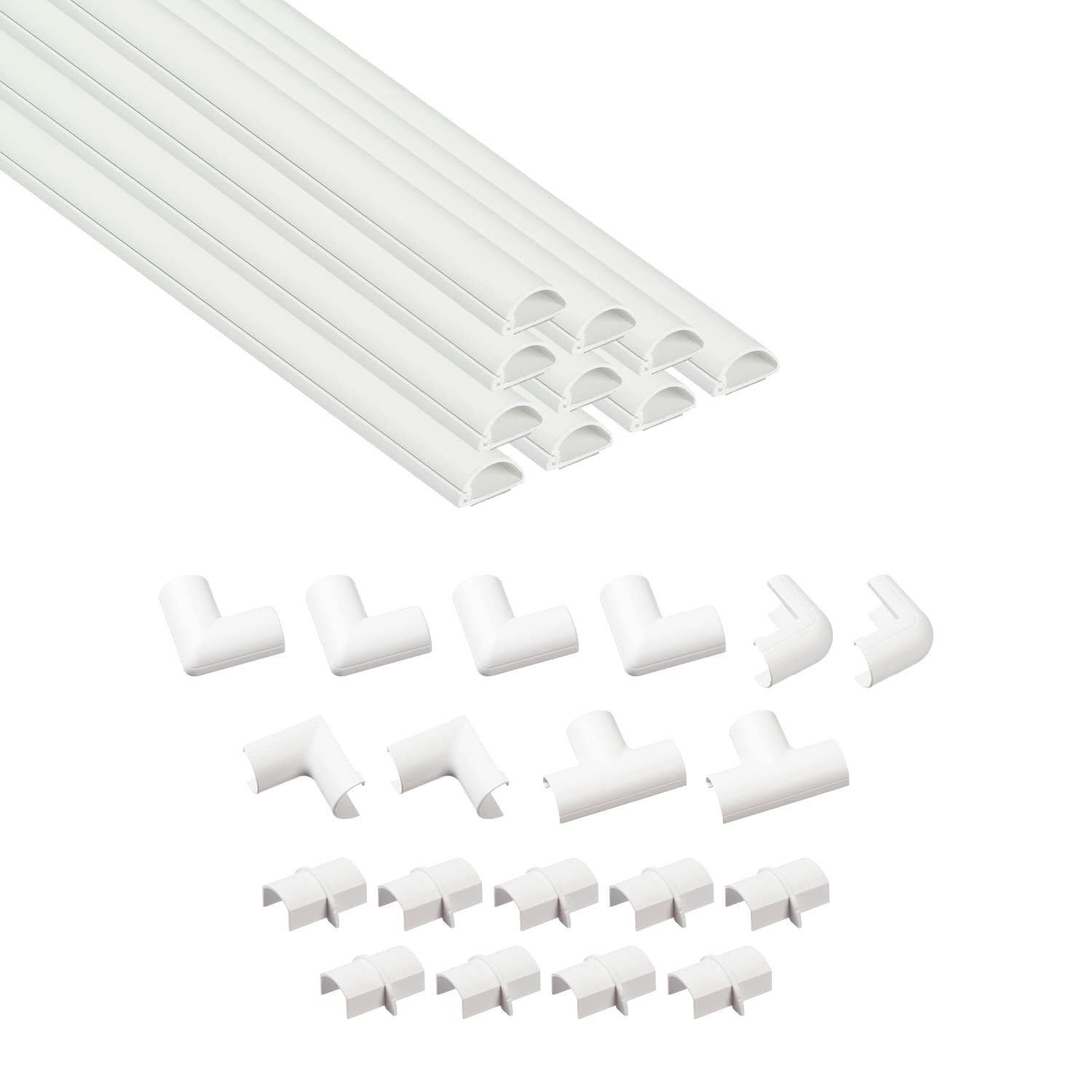 Cable Raceway D-line, Semicircular, Ocultador De Cables, Color Blanco, 15.7 Pulgadas