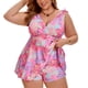 thumbnail image 1 of Agnes Orinda Traje de Baño de Dos Piezas para Mujer de Talla Grande con Nudo, Volantes, Push Up y Espalda Descubierta, Vestido de Playa con Shorts L Rosa Fucsia, 1 of 9
