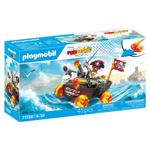 Barco pirata de carreras de juguete Playmobil con accesorios para niños mayores de 4 años