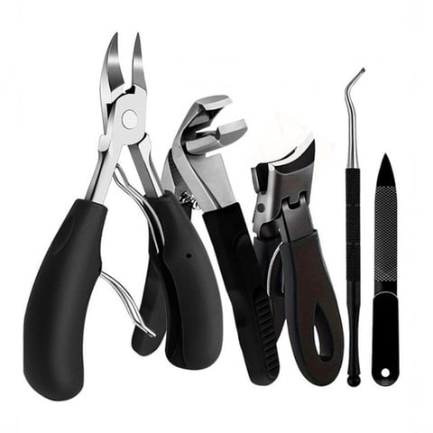 Xusx111 - Clippers De Uñas De Los Pies De 5 Piezas Para Uñas De Los Pies Gruesas Para Personas Mayores, Cabeza En Ángulo Grandes Uñas De Uñas De Los Pies De Los Pies Conjunto Para Hombres, Cortadoras