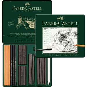 Faber Castell - Juego Pitt Monochrome Carbón Faber-Castell X24 Und.
