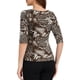 thumbnail image 3 of INSPIRE CHIC Camiseta Básica de Mujer con Mangas al Codo Cuello Redondo Ajustada Regreso a Clases Casual Estampada T-Shirt Café-Animal M, 3 of 6