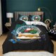 thumbnail image 1 of x894 Bed SheetsChristmas Duvet Cover Cartoon Merry Chirstmas Santa Claus Elk Quilt Cover Green for Children Adults Holiday Gifts Bedroom Decor 3-Piece Bedding Set (1 Duvet Cover + 2 Pillow Shams) nj89, 1 of 5