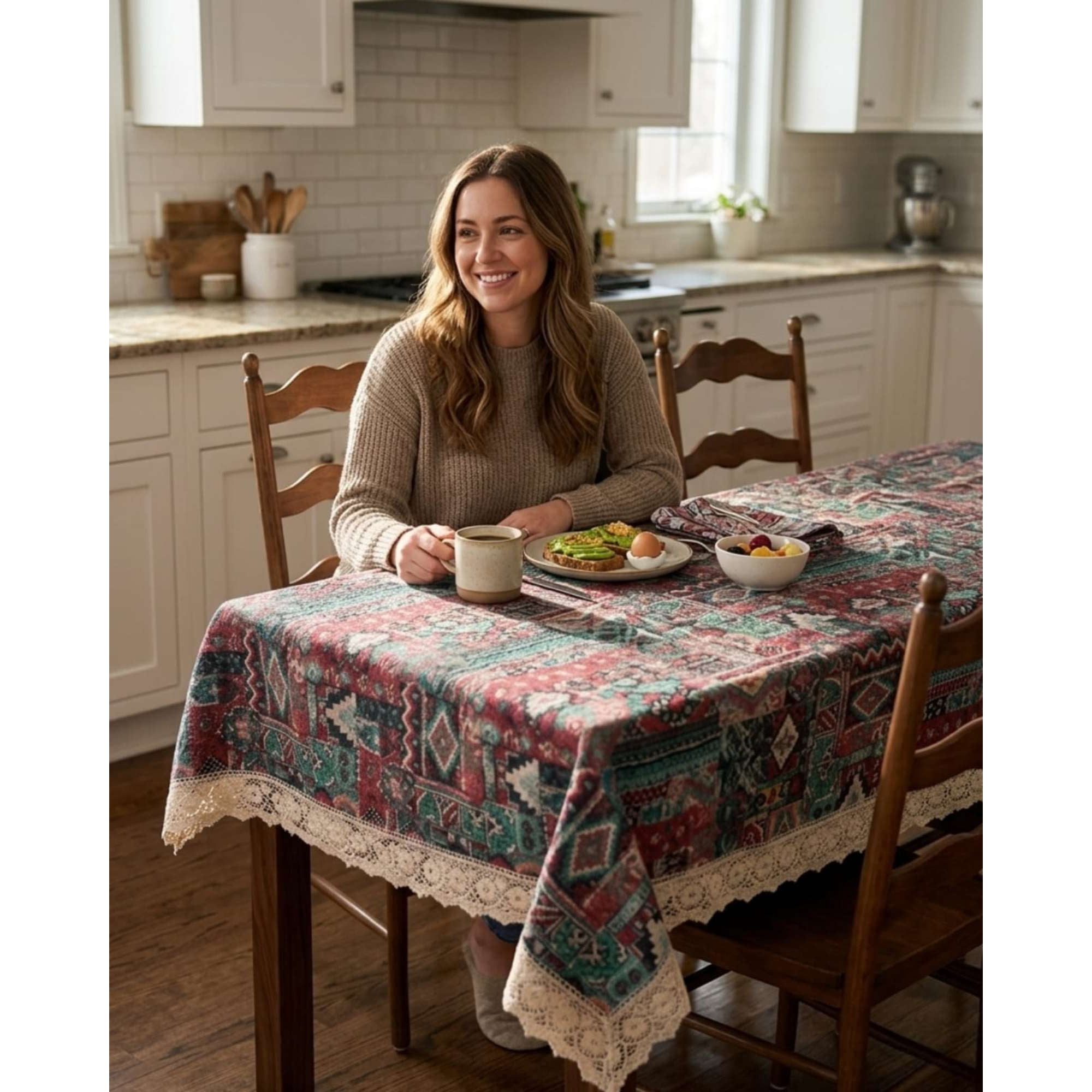 Mylhogar - Mantel De Mesa De 140x220cm Estilo Bohemio Moderno