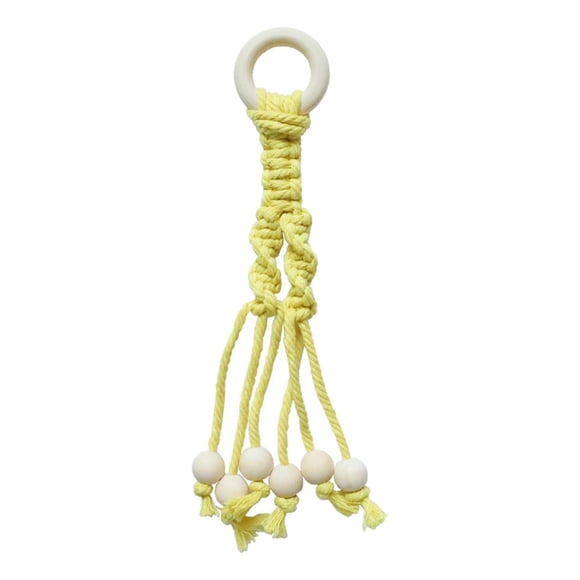 Banana Hanger Portable Hanging Fruit Hook Cuerda De Algodón Gancho Tejido Para El Hogar Amarillo