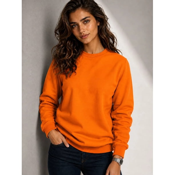 Poleron Cuello Redondo Polo 300g Basico Unisex Para Estampar Xl-xxl Naranja Lisa
