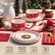 thumbnail image 4 of MALACASA Platos y Tazones, Juego de 12 Piezas de Vajilla de Porcelana Navideña para 4 Personas, Vajilla de Cerámica, Apta para Microondas y Lavavajillas, Serie LUNA – Santa Claus, 4 of 8