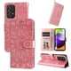 thumbnail image 1 of Funda tipo cartera FOXDOCK para Samsung Galaxy A52 , diseño girasol en relieve, cuero PU, cierre magnético, soporte y tarjetero, 1 of 5