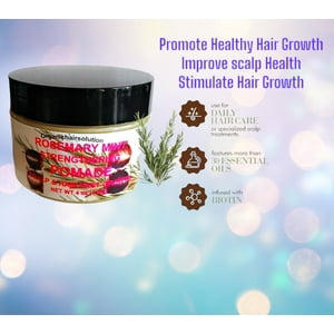 Organic Hair Solution - Pomada Orgánica Para Fortalecer El Cabello Con Romero Y Menta, Grasa Para Cabello Grueso, Liso, Rizado, Ondulado, Fino, Mujeres, Hombres, Niños (4 Oz)