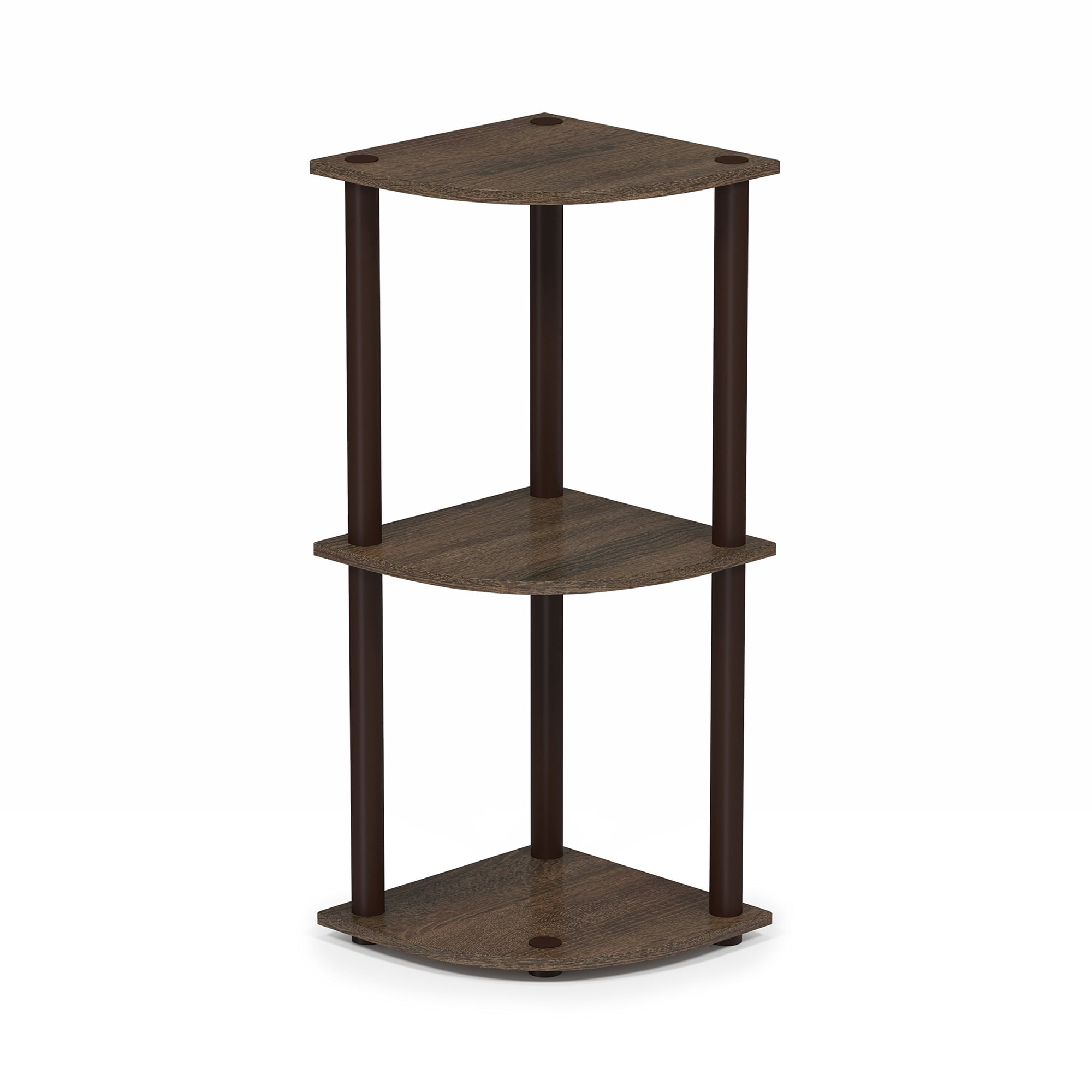 Estante De Esquina Furinno Turn-n-tube De Madera De Nogal De 3 Niveles