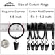 thumbnail image 3 of Anillos de cortina AMZSEVEN de metal con clips de 1,5 cm de diámetro interior, 3 of 8