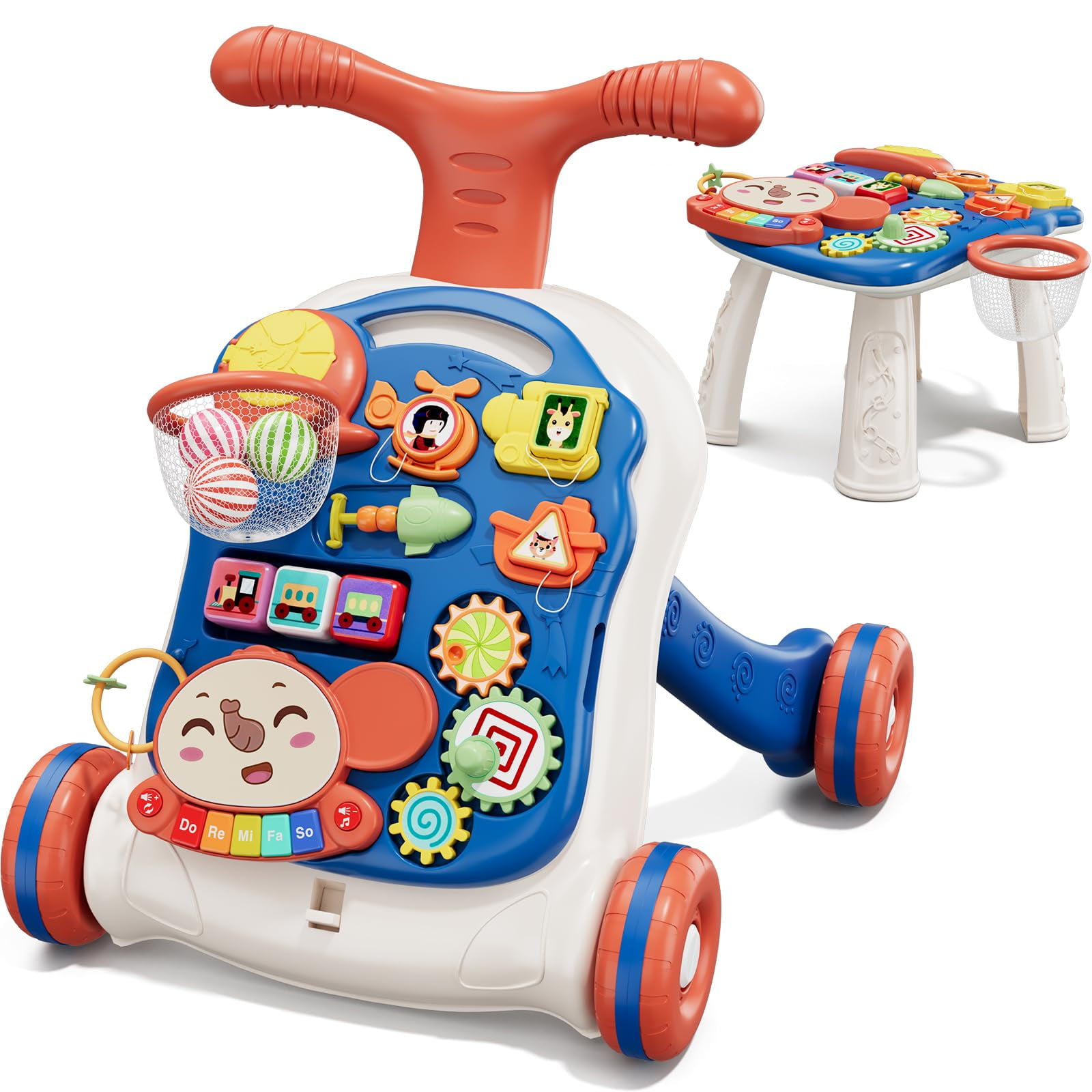 Baby Walkers Qdragon Centro De Empuje Y Actividad 3 En 1, Color Azul